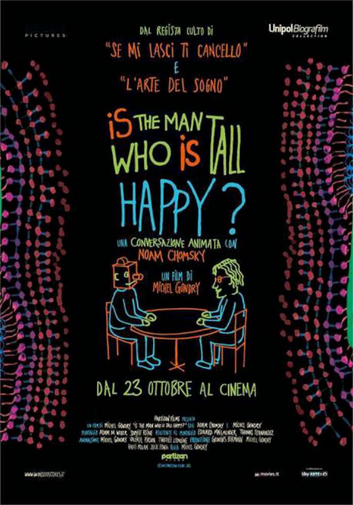 Is the man who is tall happy?